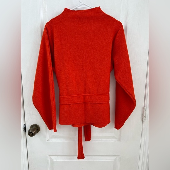 Zara Soft Red Front Tie Knit Sweater (Size M) - Picture 7 of 11
